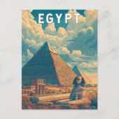 Egypt Illustration Travel Art Vintage Briefkaart (Voorkant)