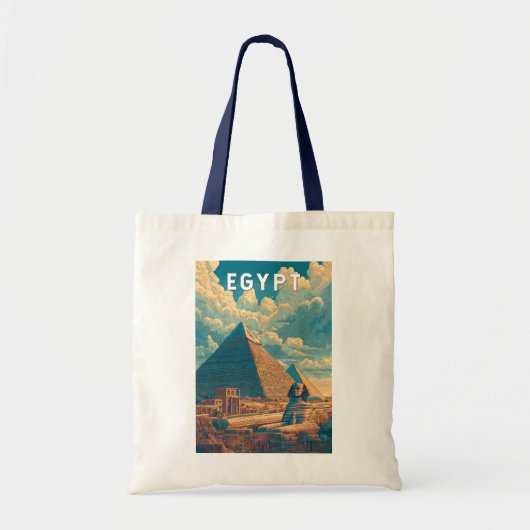 Egypt Illustration Travel Art Vintage Tote Bag (Voorkant)