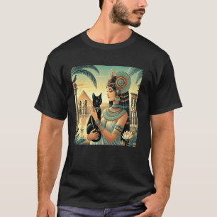 Egypt Koningin met Kat Tuin Zonsondergang Poster G T-shirt