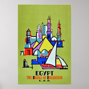 Egypt Kunst Reisposter Egyptische Print