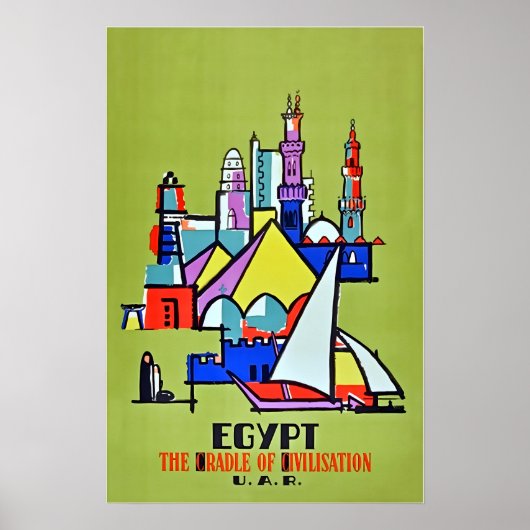 Egypt Kunst Reisposter Egyptische Print (Voorkant)