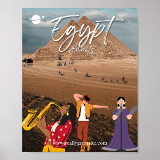 Egypt Piramides & Muziek Cultuur Poster | Modern E