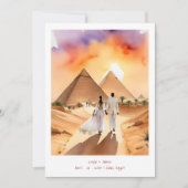 Egypt Pyramids Desert Wedding Couple Illustration Kaart (Voorkant)