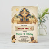 Egypt theme party invitation kaart (Staand voorkant)