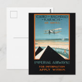 Egypt Vintage Reisposter Gerestaureerd Briefkaart (Voorkant / Achterkant)