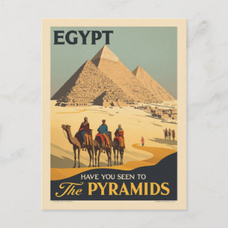 Egypt Vintage Travel Poster – The Pyramids of Giza Briefkaart