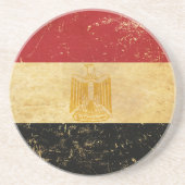 Egypt Vlag Vintage Grunge Design Onderzetter (Voorkant)