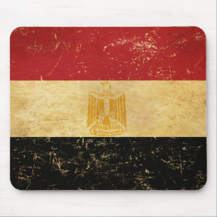 Egypt Vlag Vintage Grunge Ontwerp Muismat