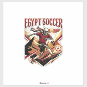 Egypt Voetbal Skelet Aanvaller Naties Premium Spor Sticker