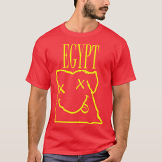 Egypt x Eyes Happy Face Laat je 90s Grunge SP los T-shirt