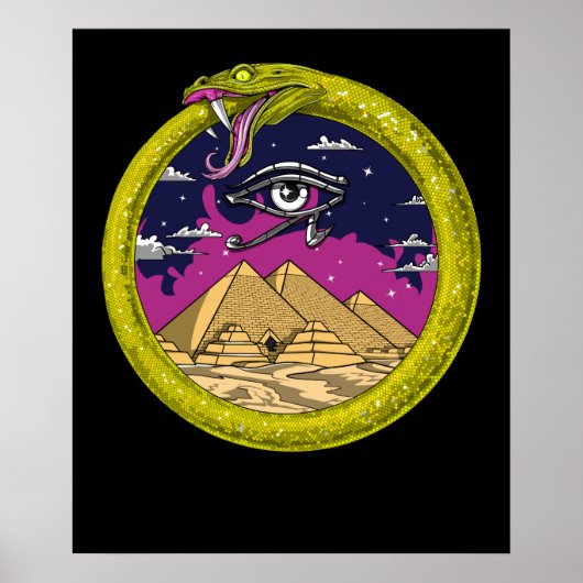 Egyptan Ouroboros-symbool Poster (Voorkant)