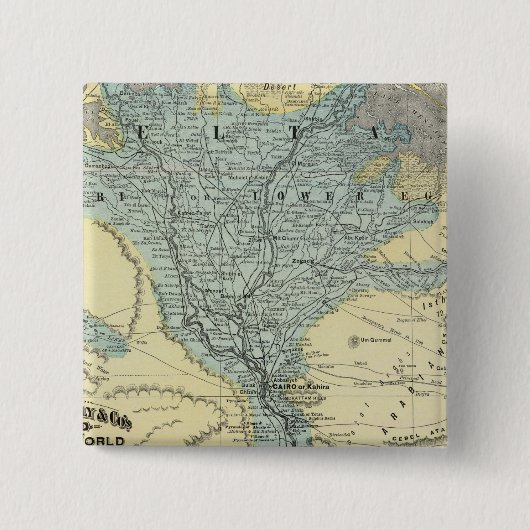 Egypte 14 vierkante button 5,1 cm (Voorkant)