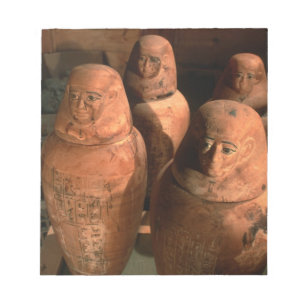 Egypte, 26e dynastie Canopische vazen gevonden in  Notitieblok