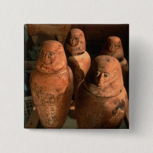 Egypte, 26e dynastie Canopische vazen gevonden in Vierkante Button 5,1 Cm