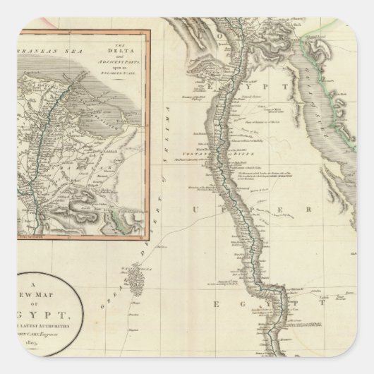 Egypte 8 vierkante sticker (Voorkant)