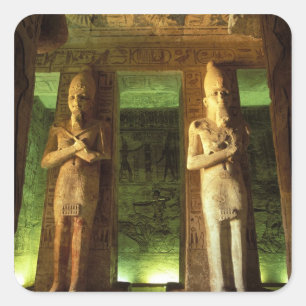 Egypte, Abu Simbel, Beeld van Ramses II, Vierkante Sticker
