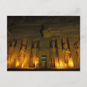 Egypte, Abu Simbel, gevierde façade van Small Briefkaart