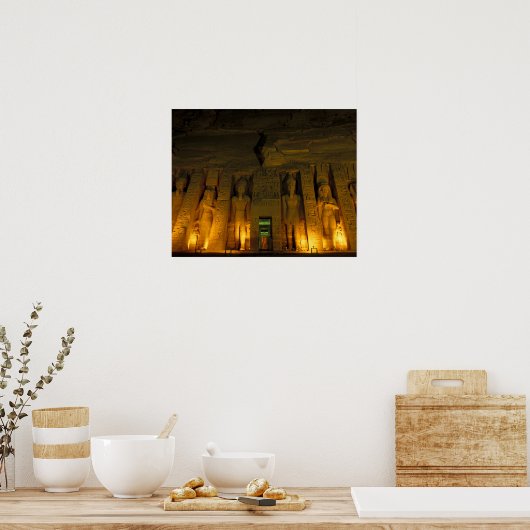 Egypte, Abu Simbel, gevierde façade van Small Poster (Keuken)