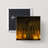 Egypte, Abu Simbel, gevierde façade van Small Vierkante Button 5,1 Cm (Voorkant /achterkant)
