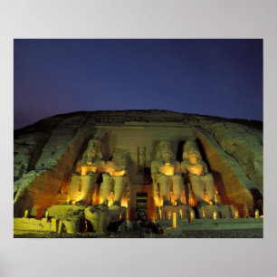 Egypte, Abu Simbel, Kolossale beelden van Ramses Poster