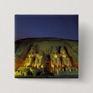 Egypte, Abu Simbel, Kolossale beelden van Ramses Vierkante Button 5,1 Cm