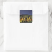 Egypte, Abu Simbel, Kolossale beelden van Ramses Vierkante Sticker (Tas)