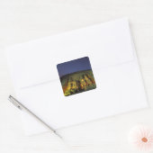 Egypte, Abu Simbel, Kolossale beelden van Ramses Vierkante Sticker (Envelop)
