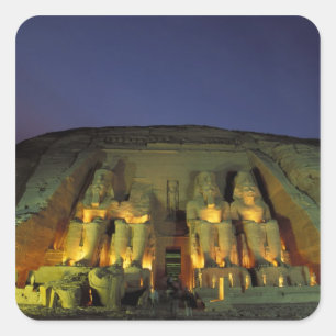 Egypte, Abu Simbel, kolossale cijfers van Ramesses Vierkante Sticker