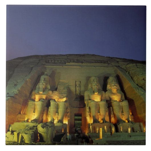 Egypte, Abu Simbel, Kolossale figuren van Ramses Tegeltje (Voorkant)