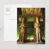 Egypte, Abu Simbel, Standbeeld van Ramses II, Briefkaart (Voorkant / Achterkant)