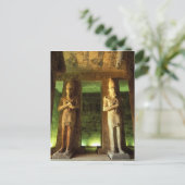 Egypte, Abu Simbel, Standbeeld van Ramses II, Briefkaart (Staand voorkant)