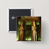 Egypte, Abu Simbel, Standbeeld van Ramses II, Vierkante Button 5,1 Cm (Voorkant /achterkant)