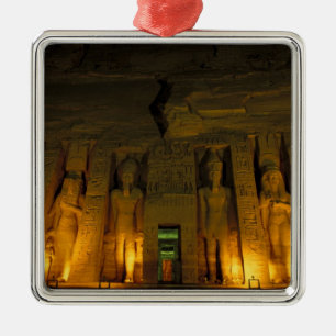 Egypte, Abu Simbel, Verlichte gevel van Kleine Metalen Ornament
