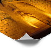 Egypte, Abu Simbel, Verlichte gevel van Kleine Poster (Hoek)