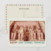 Egypte, Abu Simbel voorbeeld Briefkaart (Voorkant / Achterkant)