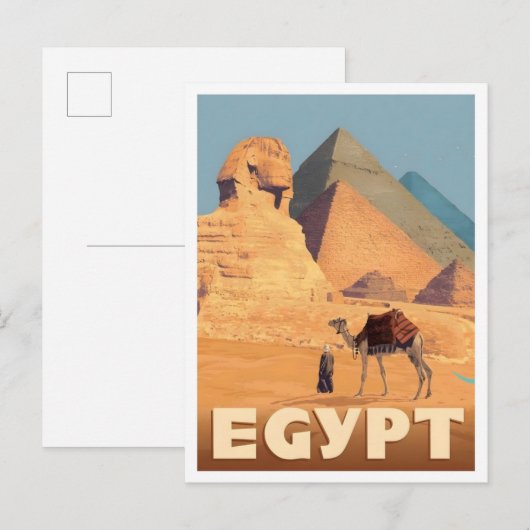 Egypte Afrika Vintage Reizen Briefkaart (Voorkant / Achterkant)