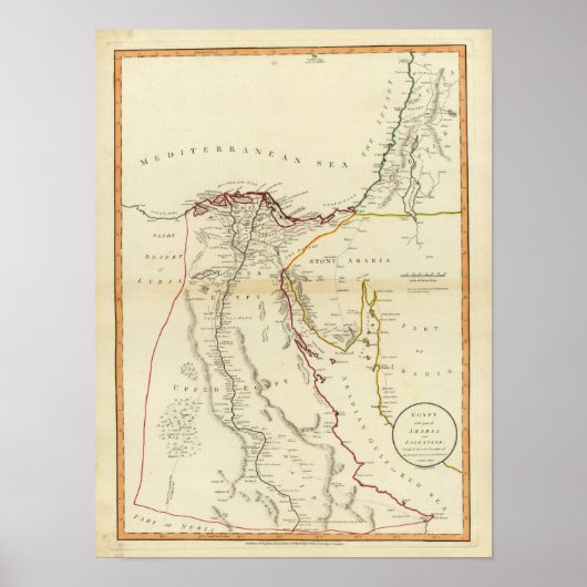 Egypte, Arabië, Palestina Poster (Voorkant)