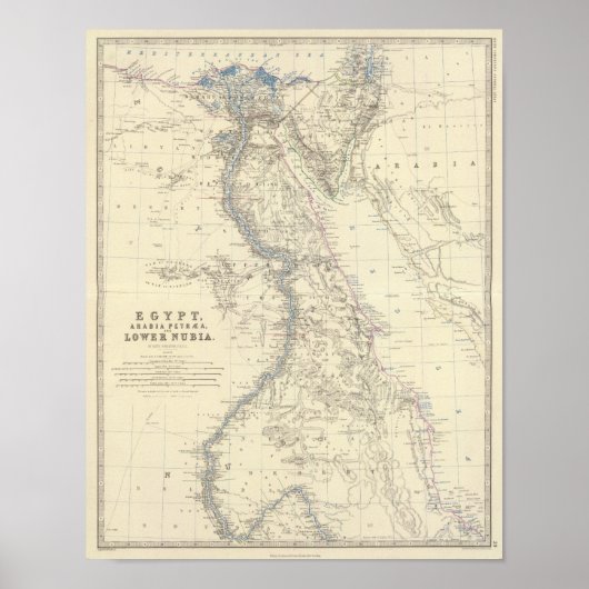 Egypte, Arabië Petraea, Nubia Poster (Voorkant)