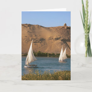 Egypte, Aswan, Nijl, Felucca-zeilboten, Feestdagen Kaart