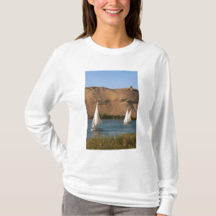 Egypte, Aswan, Nijl, Felucca-zeilboten, T-shirt