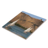 Egypte, Aswan, Nijl, Felucca-zeilboten, Tegeltje (Zijkant)