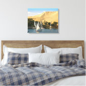Egypte, Aswan, Nijl, Feluccazeilboten, 2 Canvas Afdruk (Insitu (Slaapkamer))
