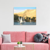 Egypte, Aswan, Nijl, Feluccazeilboten, 2 Canvas Afdruk (Insitu (Woonkamer))