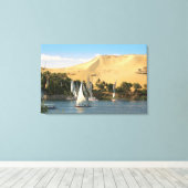 Egypte, Aswan, Nijl, Feluccazeilboten, 2 Canvas Afdruk (Insitu (Houten vloer))