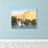 Egypte, Aswan, Nijl, Feluccazeilboten, 2 Canvas Afdruk (Insitu (Houten vloer))