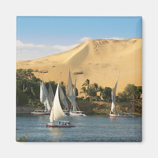 Egypte, Aswan, Nijl, Feluccazeilboten, 2 Magneet (Voorkant)