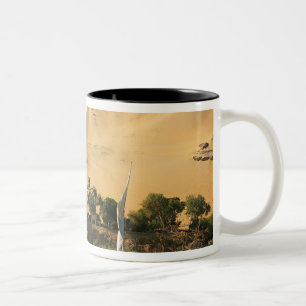 Egypte, Aswan, Nijl, Feluccazeilboten, 2 Tweekleurige Koffiemok