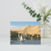 Egypte, Aswan, Nile River, Felucca-zeilboten, 2 Briefkaart (Staand voorkant)