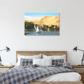 Egypte, Aswan, Nile River, Felucca-zeilboten, 2 Canvas Afdruk (Insitu (Slaapkamer))