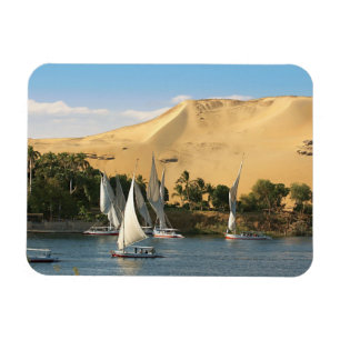 Egypte, Aswan, Nile River, Felucca-zeilboten, 2 Magneet